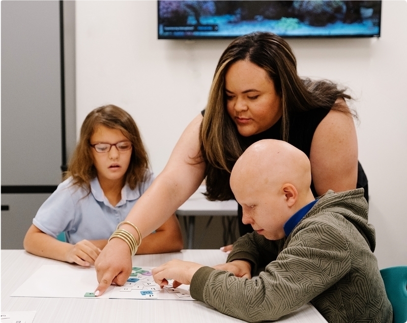 Teacher And Two Students